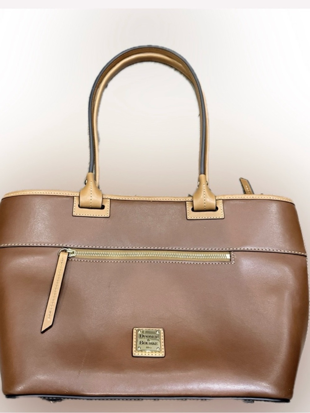 Dooney & Bourke Brown Leather Tote with Tan Handles
Like new